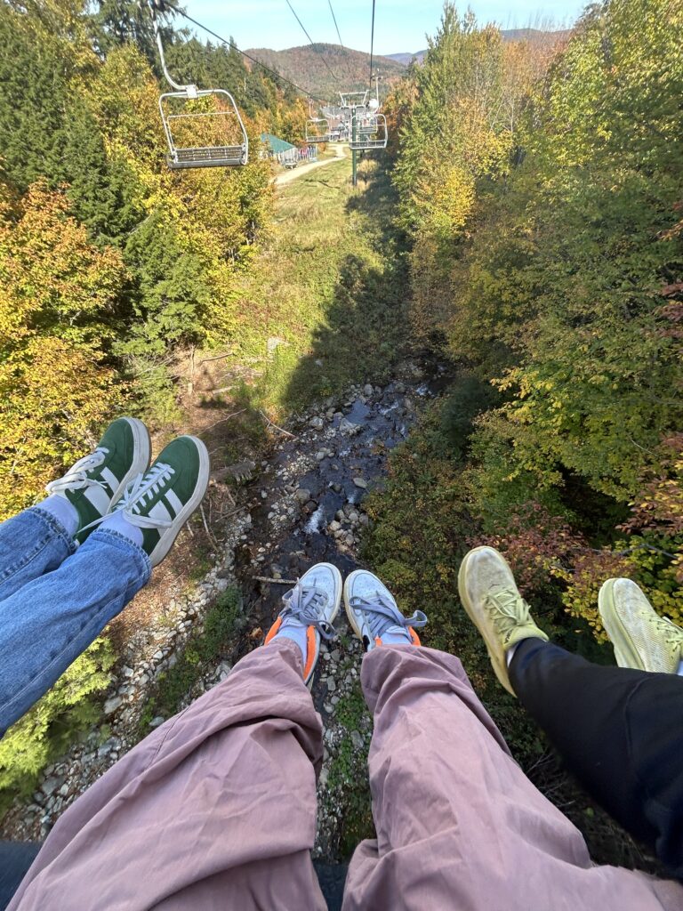 Riding the chairlift in Sugarbush